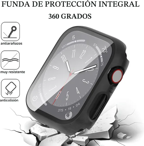 Vista 3 de 6-Pack de fundas compatibles con Apple Watch Series SE 3(2025)/SE 2/SE/6/5/4 de 40 mm con protector de pantalla de vidrio templado, funda protectora