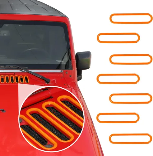 Vista 9 de Cubierta de ventilación del capó, panel de carcasa, cubierta de ventilación, accesorios exteriores de ABS para Jeep Wrangler JK JKU 2/4 puertas Azul