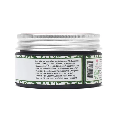 Vista 9 de Jabón facial orgánico, propenso al acné, limpiador de piel grasa con aceite de árbol de té y neem. Ingredientes totalmente naturales para manchas