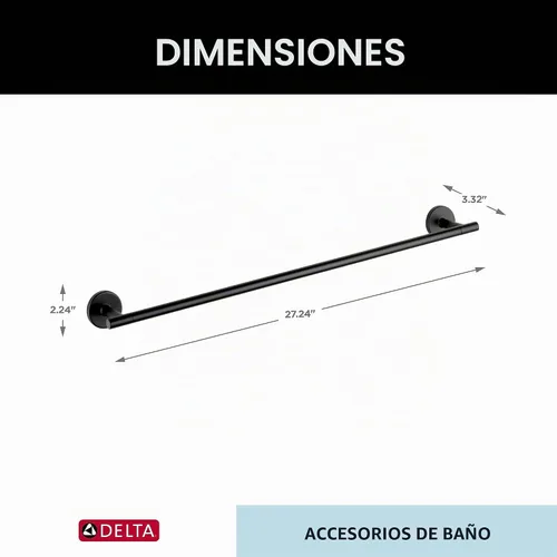 Vista 7 de Delta Faucet 75935-SS Trinsic – Gancho para bata, acero inoxidable Negro mate