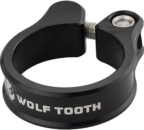 Vista 19 de Wolf Tooth Abrazadera de tija de sillín de aluminio 6061 mecanizado de precisión con perno autoalineable, agarre antideslizante ligero y seguro