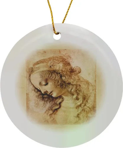 Vista 8 de 3dRose Florene – Famosa – Impresión de Arte de Leonardo da Vinci Mujer Retrato – Los Ornamentos
