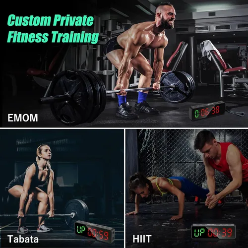 Vista 5 de Reloj pequeño con temporizador de gimnasio, cronómetro, temporizador de intervalos de entrenamiento con potente imán incorporado, pantalla digital