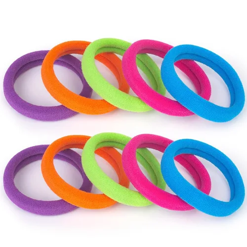 Vista 10 de 100 soportes grandes de algodón para cola de caballo, ligas para el cabello sin costuras, bandas elásticas para el cabello sin daños para cabello