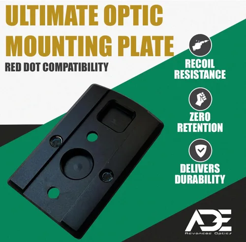 Vista 2 de ADE Advanced Optics Placa de montaje para Ruger 57 / Ruger 5.7 – Adaptador de cola de milano de precisión para RMR Footprint Red Dot – Compatible