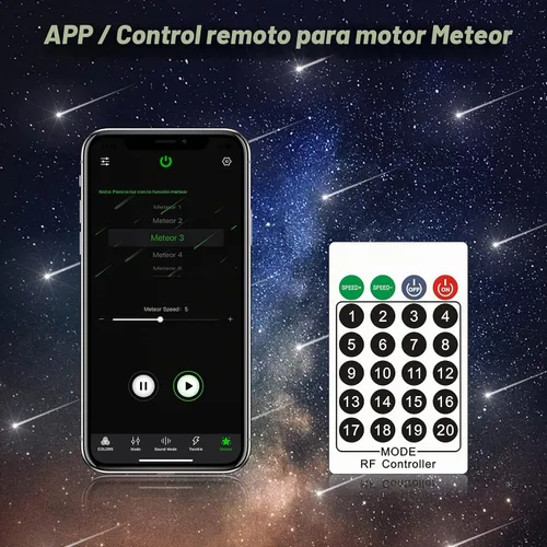 Vista 4 de CHINLY Meteor 3W 96pcs 0.03in 9.8ft Bluetooth 12LEDs Kit de luces de fibra óptica Control remoto/APP + cable divisor de alimentación DC