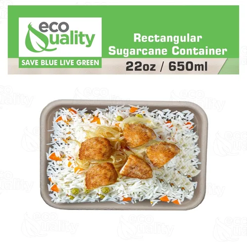 Vista 4 de EcoQuality Cuencos desechables de 22 onzas – Cuencos rectangulares compostables de fibra de caña de azúcar, biodegradables, ecológicos, oblongos