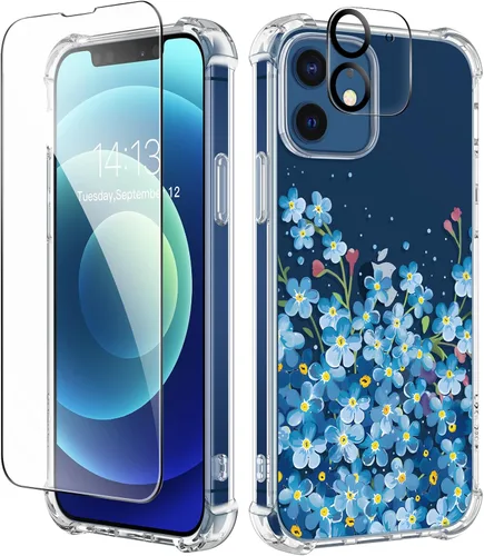 Vista 76 de GVIEWIN - Funda para iPhone 11 con protector de pantalla + protector de lente de cámara, cubierta protectora transparente suave de poliuretano