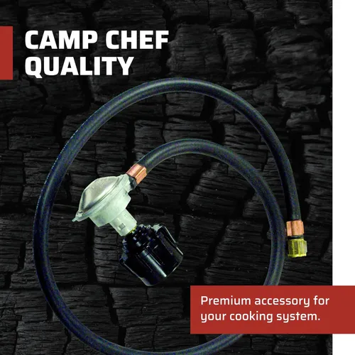 Vista 2 de Camp Chef - Juego de regulador y manguera, 3 pies, montaje de propano estándar