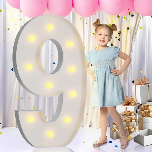 Vista 61 de IMPRSV Letras de mosaico iluminadas de marquesina, 4 pies para globos y fiestas, decoración de kit de arco