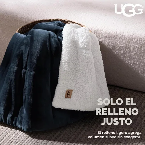 Vista 6 de UGG Nita - Manta reversible de vellón de felpa, 50 x 70 pulgadas, color Azul