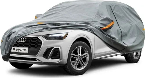 Vista 11 de Kayme - Funda de coche resistente impermeable para todo tipo de clima, cubiertas completas para exteriores, protección contra rayos UV, lluvia