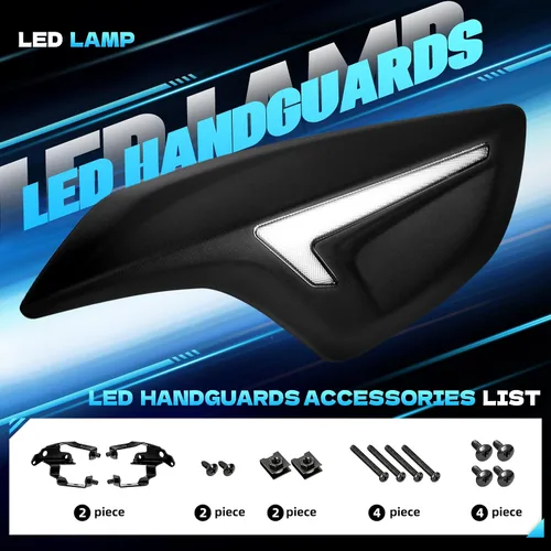 Vista 2 de Mokuo Paramanos de motocicleta LED con luz para Yamaha Zuma 125 2022-2023 - Deflector de viento para manillar, protector de mano