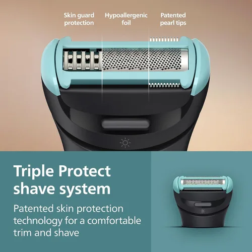 Vista 4 de Philips Norelco Body Groomer serie 7000, recortador corporal completo para hombre, cabezal flexible 2D que sigue el contorno, sistema de afeitado