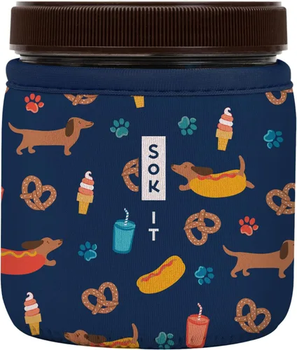 Vista 164 de Sok It IceCreamSok - Funda de neopreno aislada (flores abstractas, pintas de helado cónicas)