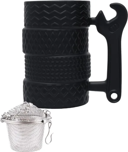 Vista 9 de UCEC Taza de café de cerámica inspirada en la pistola, regalo perfecto para hombres, idea de regalo única para el día del padre, taza de café