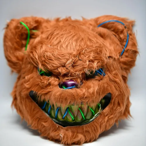 Vista 2 de Máscara LED iluminada para Halloween, discotecas, máscara de grito aterrador, disfraz de carnaval, rave, cosplay, fiesta, purga, 3 modos