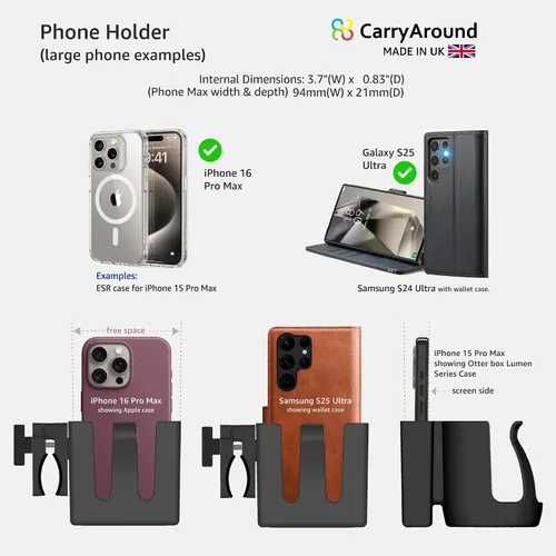 Vista 6 de CarryAround, cochecito, cochecito, cochecito, silla de ruedas, caminante, café, biberón, construido para durar, abrazadera universal fuerte, carrito