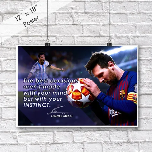 Vista 2 de Lionel Messi - Póster motivacional con citas inspiradoras, carteles para el aula, para hombre, fútbol, profesional, coaching, arte de pared