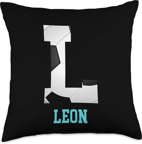 Vista 4 de Cojín de fútbol con letras de meta de campo y alfabeto León