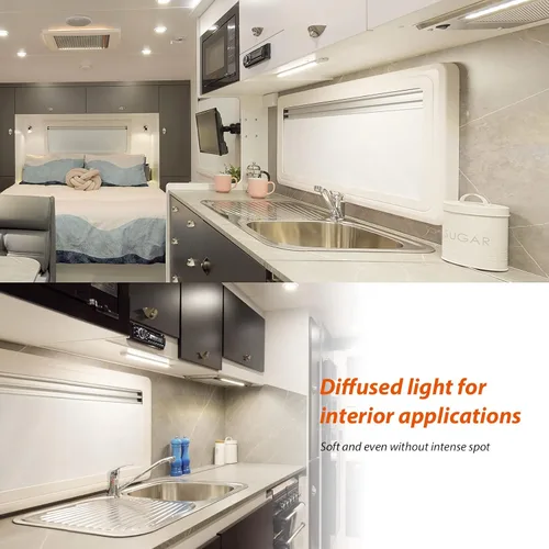 Vista 3 de Dream Lighting, tira de luces LED de 12 V de dos fases para debajo del armario