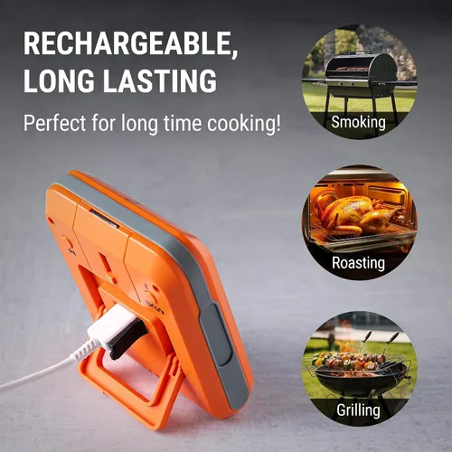 Vista 8 de ThermoPro Termómetro Digital Inalámbrico para Carne de 650 pies para Asar y Ahumar, 2 Sondas Termómetro Bluetooth para Carne para Cocinar Pavo