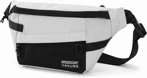 Vista 7 de Riñoneras para hombres y mujeres, bolsa de cintura cruzada delgada, bolsa antirrobo para viajar y entrenar (Negro-02, S)