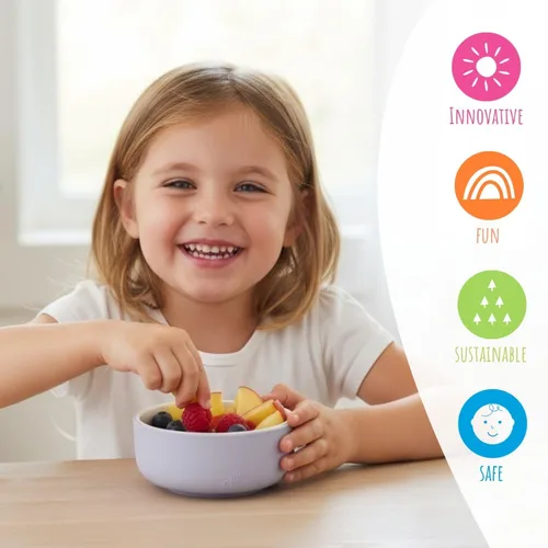 Vista 9 de Elk and Friends Cuencos de porcelana para niños con manga de silicona Alimentación para niños/niños pequeños/bebés Apto para microondas