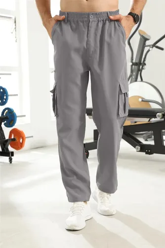 Vista 5 de Pantalones de carga para hombre, ligeros, tácticos, para senderismo, ajuste clásico, múltiples bolsillos