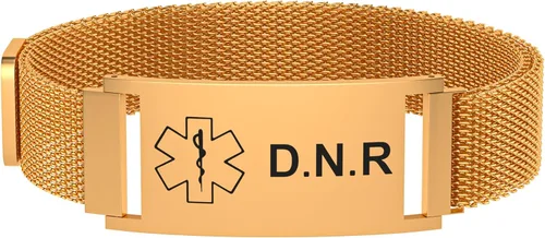 Vista 22 de Pulsera de alerta médica para mujeres y hombres, pulsera ajustable con identificación de alerta médica para epilepsia diabética D.N.R marcapasos