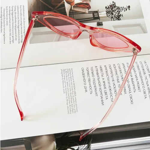 Vista 3 de Gafas de sol para mujer, estilo vintage, montura de plástico, estilo retro, estilo de ojo de gato