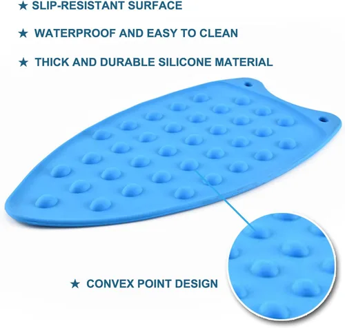 Vista 8 de LeLehome Almohadilla de silicona para tabla de planchar, resistente al calor caliente, alfombrilla compacta de vapor, antideslizante, herramientas