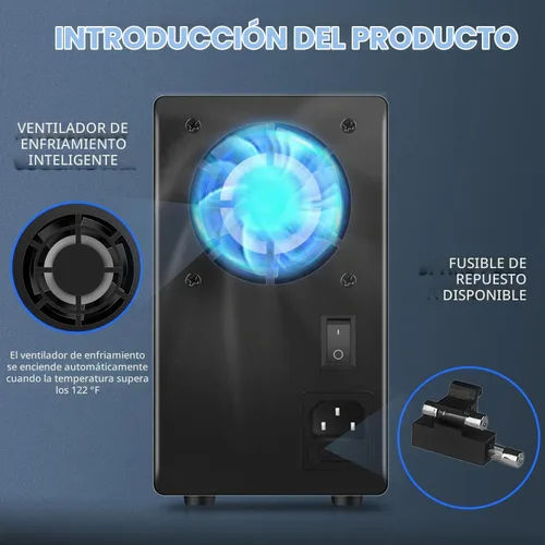 Vista 6 de NICE-POWER Fuente de alimentación CC variable: 30V 10A Fuente de alimentación de conmutación ajustable regulada de alta precisión con pantalla LED
