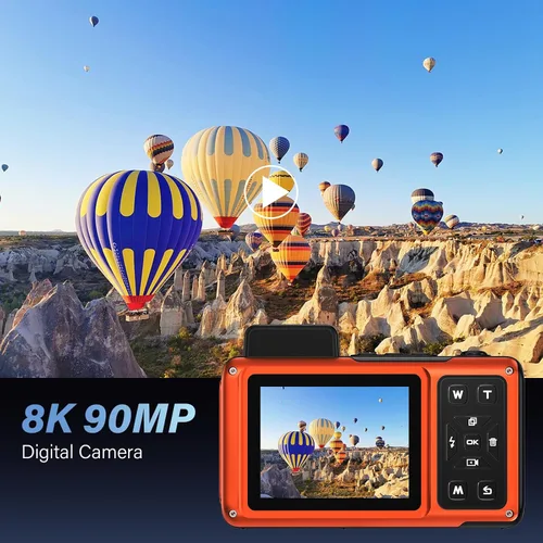 Vista 2 de Maxmango V08 Pro - Cámara subacuática de 49 pies, cámara digital impermeable WiFi de 8K 90MP con pantalla táctil, a prueba de polvo, a prueba