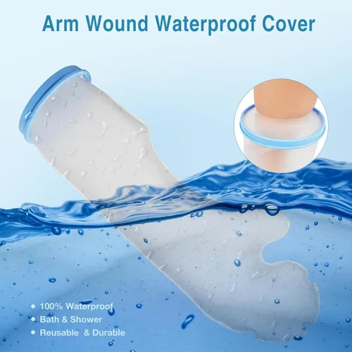 Vista 2 de Funda impermeable para brazo adulto, protector de brazo para ducha, funda de ducha para bolsa de fundición de brazo, cubierta de brazo para ducha