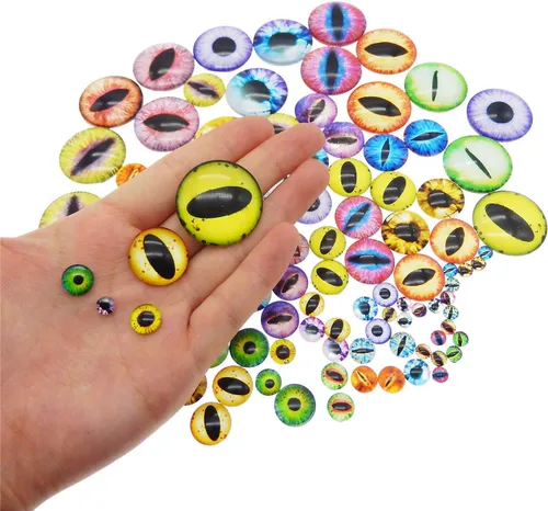 Vista 3 de juliewang Wholesale en bulk Assorted Ojo de dragón Cubiertos Cabochons de vidrio redondas para hacer Muñeca y la joyería Configuración