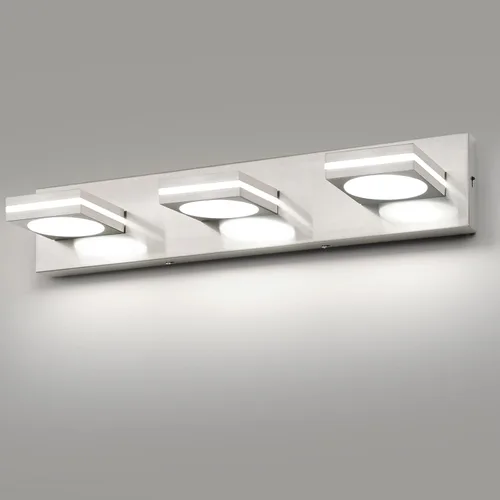 Vista 18 de OKELI Lámpara LED de tocador de baño de 3 luces, accesorios de iluminación de pared de baño modernos dorados sobre espejo (3CCT, 3000K-6000K)