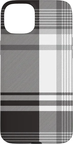 Vista 9 de Black White Grey Plaid Winter Fall Halloween Pattern Design Case for iPhone 17