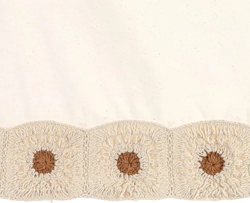 Vista 5 de Crane Baby Falda de cuna de ganchillo, falda de cama color crema para cunas, acento festoneado bohemio neutro para bebés niños y niñas, falda