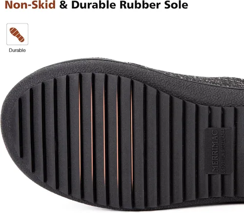 Vista 5 de MERRIMAC Pantuflas cómodas de espuma viscoelástica para hombre para interiores y exteriores, antideslizantes, con espalda abierta