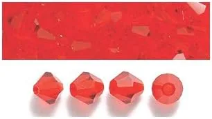 Vista 2 de PRECIOSA Diamante de cristal checo de 0.157 in/cuentas de bicona, Siam claro, 144 piezas