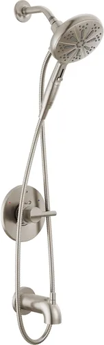 Vista 9 de Delta Nicoli 14 Series - Juego de grifo de ducha de bañera dorado cepillado con cabezal de ducha de mano, kit de ajuste de válvula, bronce champán