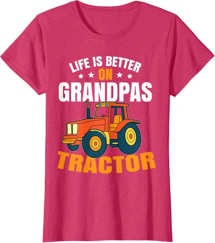 Vista 7 de Life Is Better On Grandpas Tractor Kids Farm Tractor Boy Camiseta, Negro