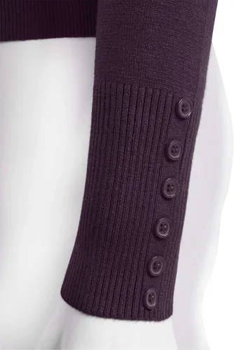 Vista 6 de Allsense Suéter de manga larga para mujer, ligero, con botones, suave, de punto sólido con cuello en V