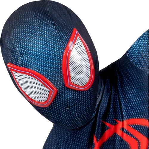 Vista 4 de Jazwares Marvel - Accesorio oficial para disfraz de Halloween de Zentai, máscara de elastano elástica bidireccional con ojos moldeados Miles Morales