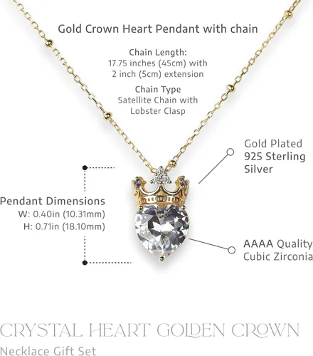 Vista 6 de Aphrodite's Gifts for Wife, To My Wife - Luxe Crown, Luxe Heart Necklaces for Women, Necklace for Wife From Husband, Anniversary Day Gifts for Wife
