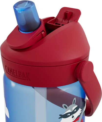 Vista 4 de CamelBak Thrive Kids - Válvula de mordida con popote para niños, botella de agua Tritan Renew Airplane Bandits, 14 onzas Easy Drinking Kids Can