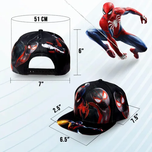 Vista 3 de Marvel Comics - Gorra de béisbol para hombre, diseño de Spiderman, bordadoimpreso