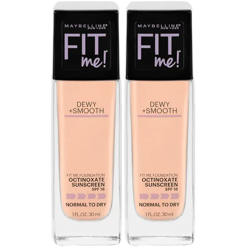Vista 5 de Maybelline New York Fit Me Dewy + Smooth Liquid Foundation Makeup con Spf 18, marfil clásico, 2 onzas líquidas