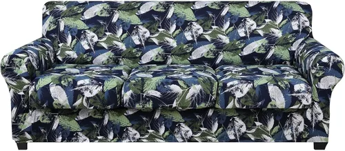 Vista 25 de hyha Funda para sofá, fundas para sofá biplaza, diseño floral, elásticas, estampadas, 3 piezas, fundas para sofá de 2 cojines separados, protector